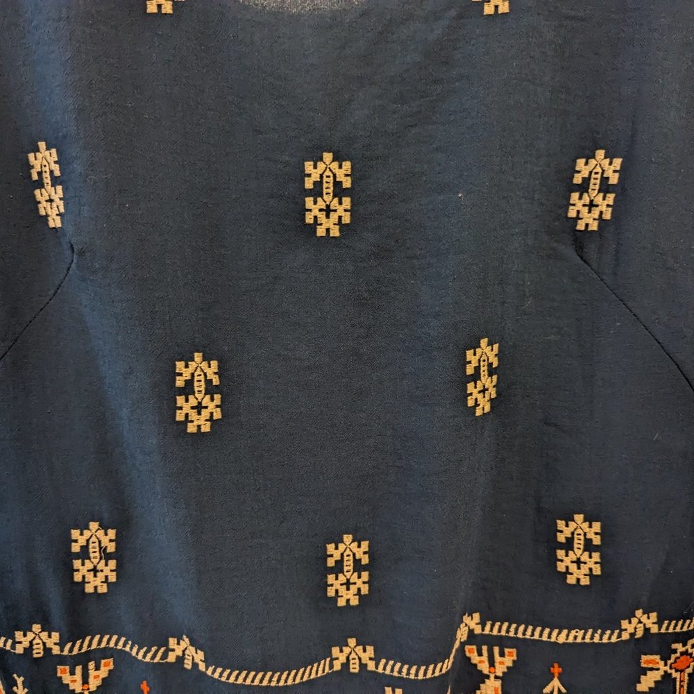 Anthropologie Floreat Teal Embroidered "Avian Myth" Shift Dress - Picture 4 of 12